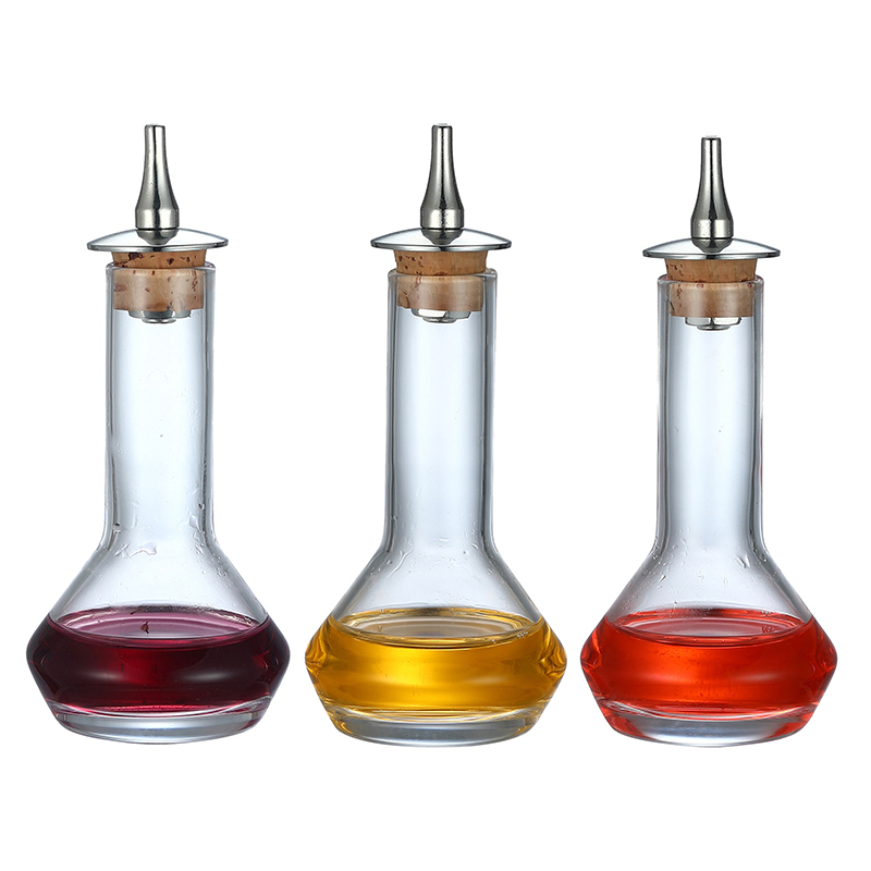 Bitters Bottle Set - ขวดแก้วขนาด50มล. สำหรับเครื่องดื่มค็อกเทลทำจากสเตนเลสสตีลดีไซน์กรงนกสำหรับนักผสมเครื่องดื่มมืออาชีพ