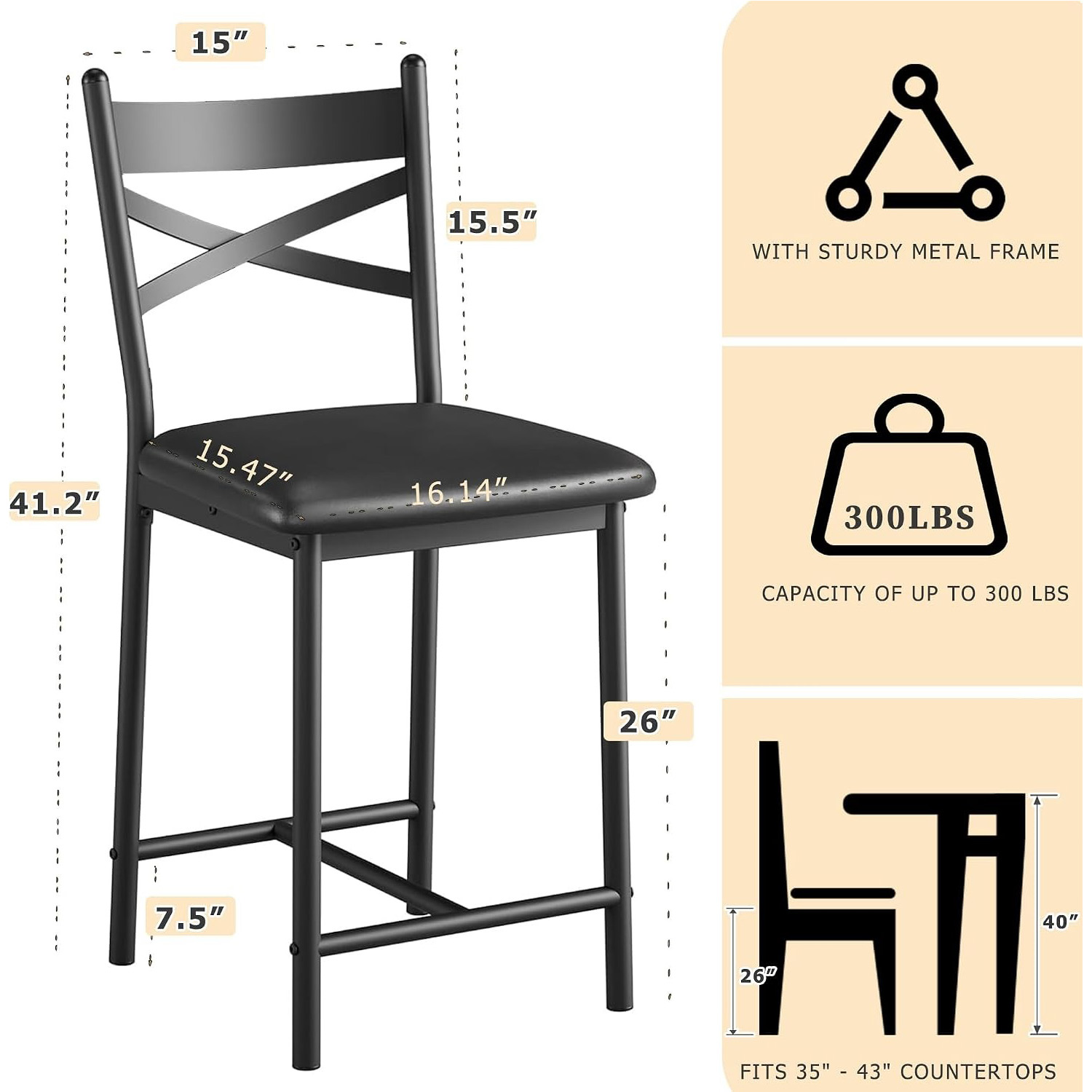 4 ชิ้น เก้าอี้บาร์สูง 26 นิ้ว  - Home Bar Lounge บทวิจารณ์และราคา